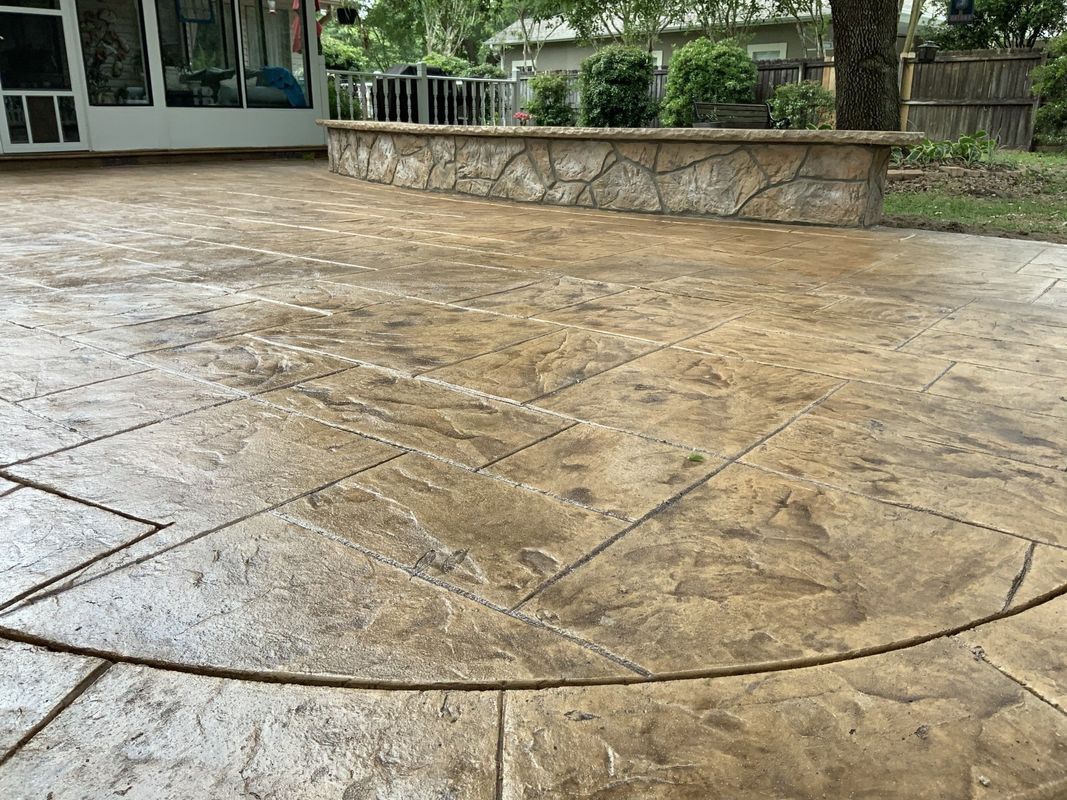 Stamp overlay concrete finish by Decorative Concrete Designs