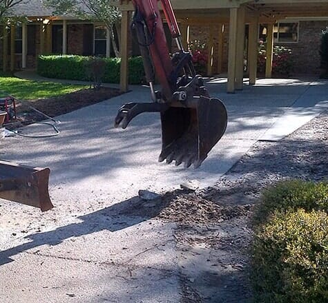 Concrete restoration work in progress