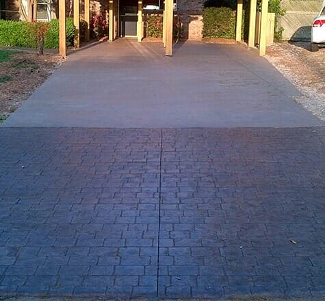 Stamped concrete driveway