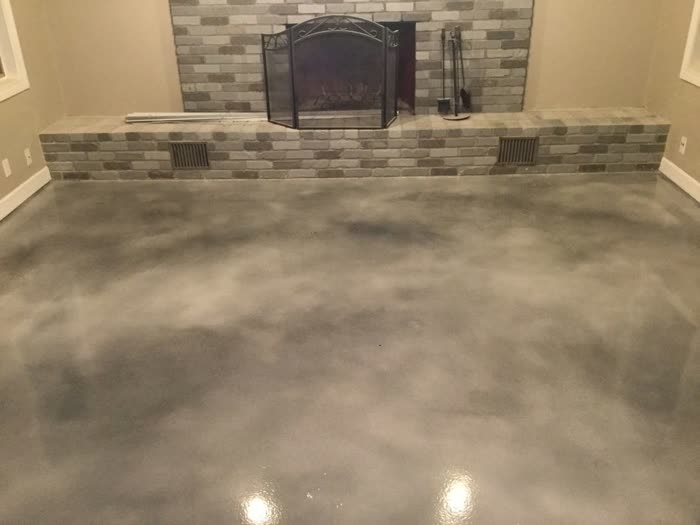Stain overlay concrete by Decorative Concrete Designs